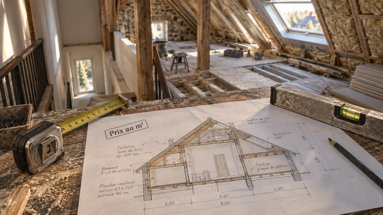 Aménagement de combles : quel budget prévoir selon la surface, la structure et les finitions ?