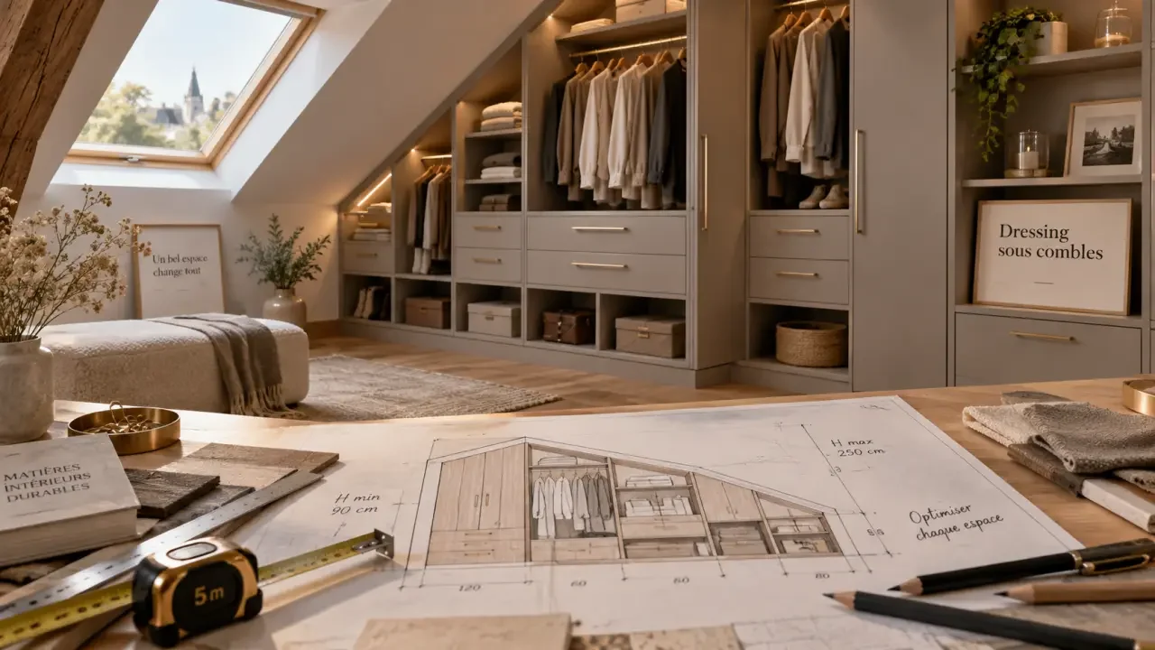 Aménager un dressing sous combles : 4 zones pour exploiter chaque hauteur